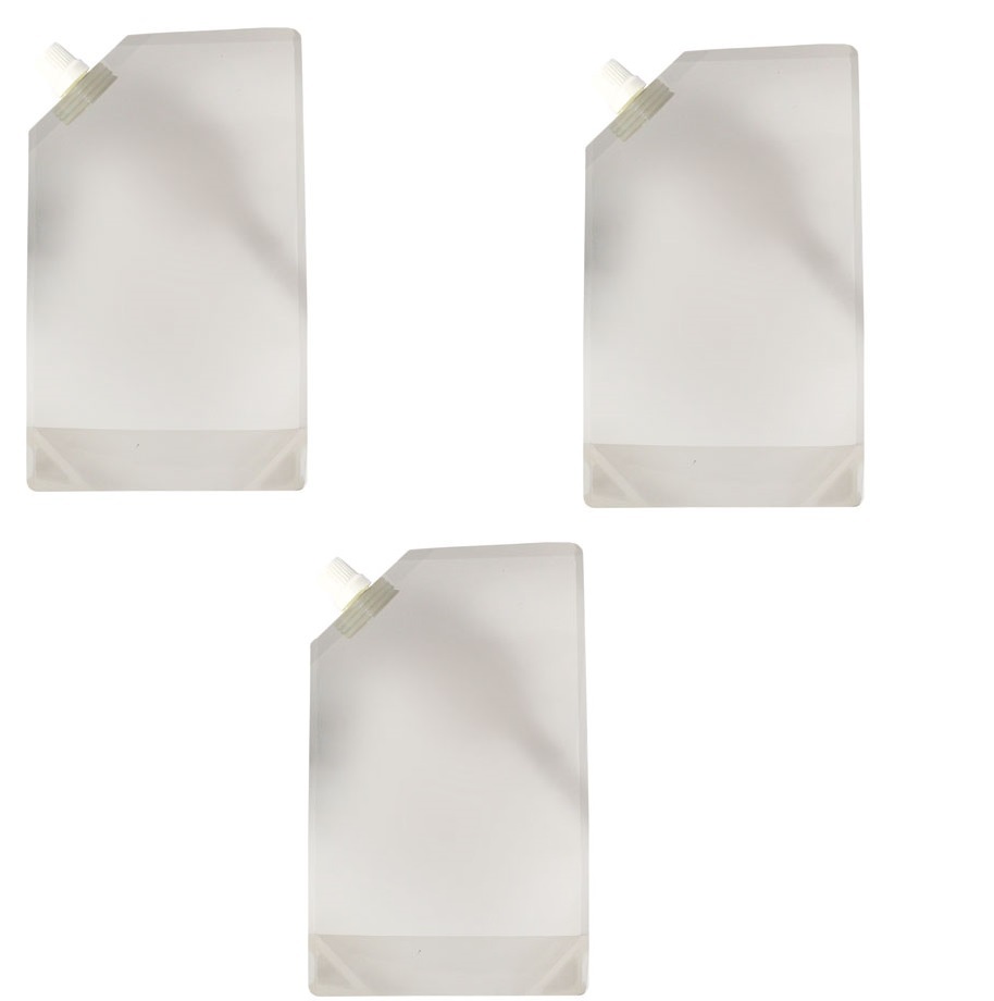 (3) Emergency Water Bag 1/2 Liter Survival Clear Collapsible Bottle Flask Camp