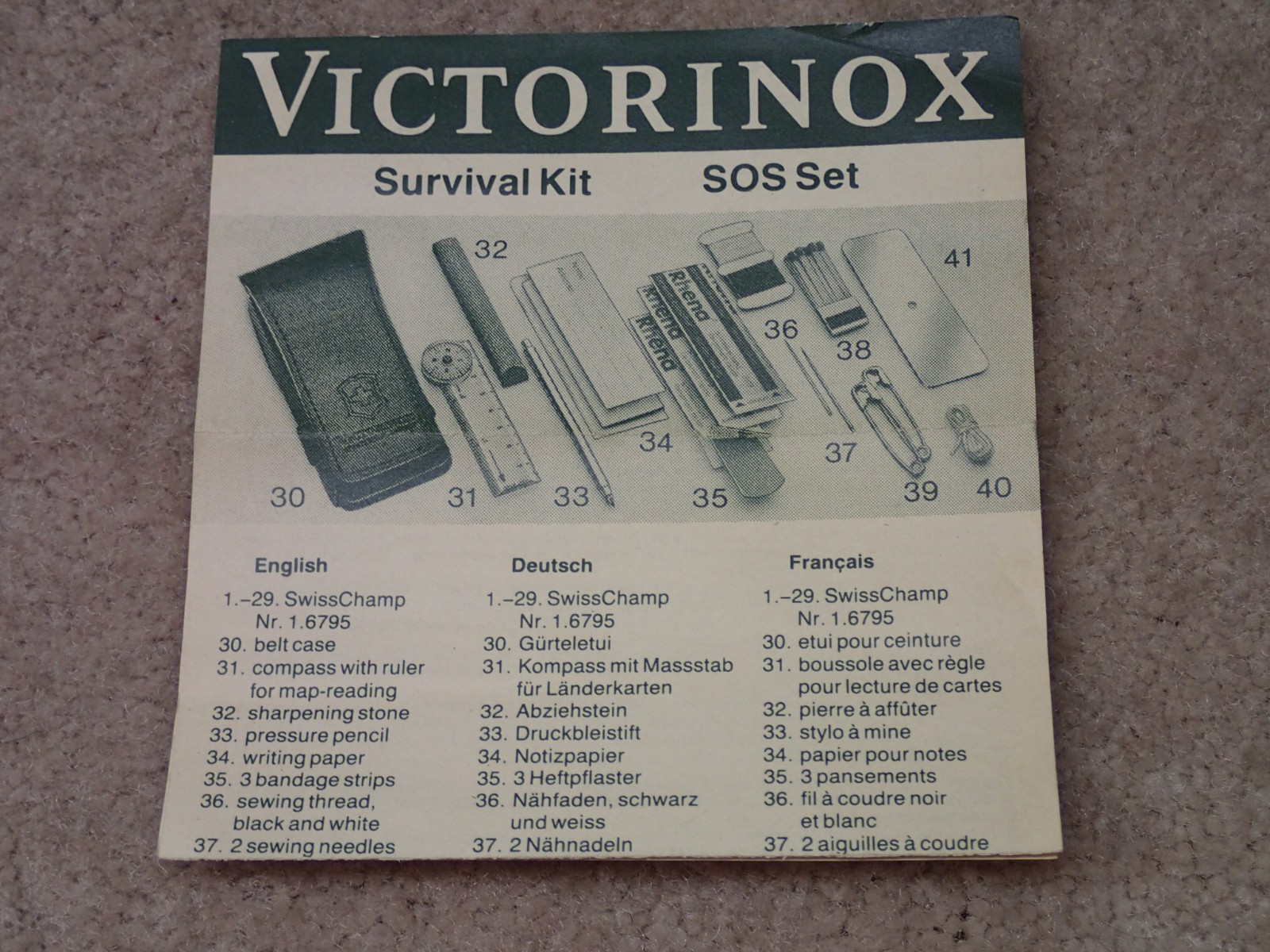 Victorinox Vintage Survival Kit Swiss Multi Tool Nice