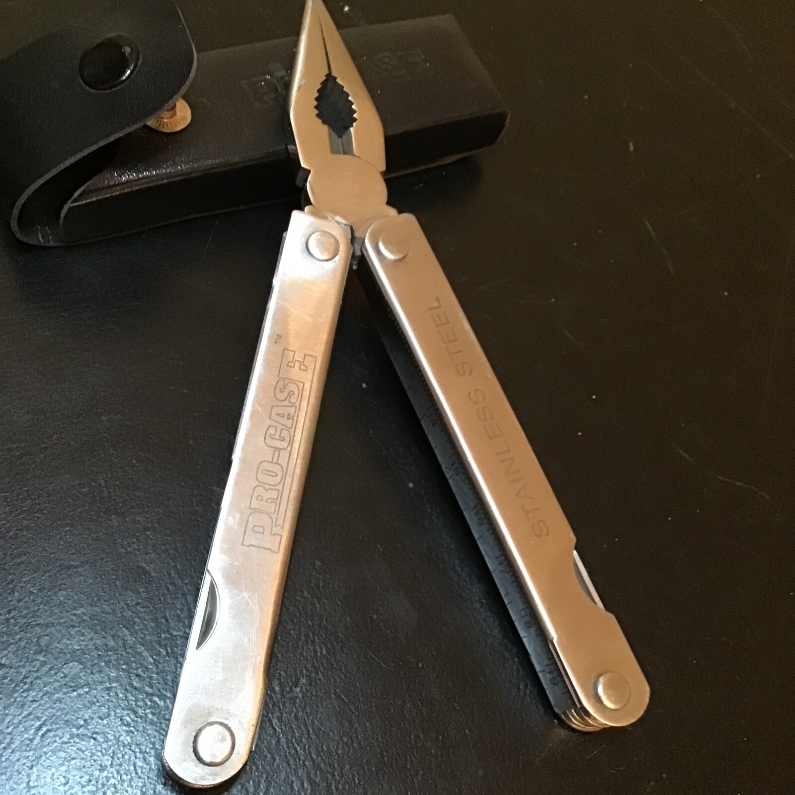 * Pro-Case® Folding Stainless Multi-Tool Knife With Black Case