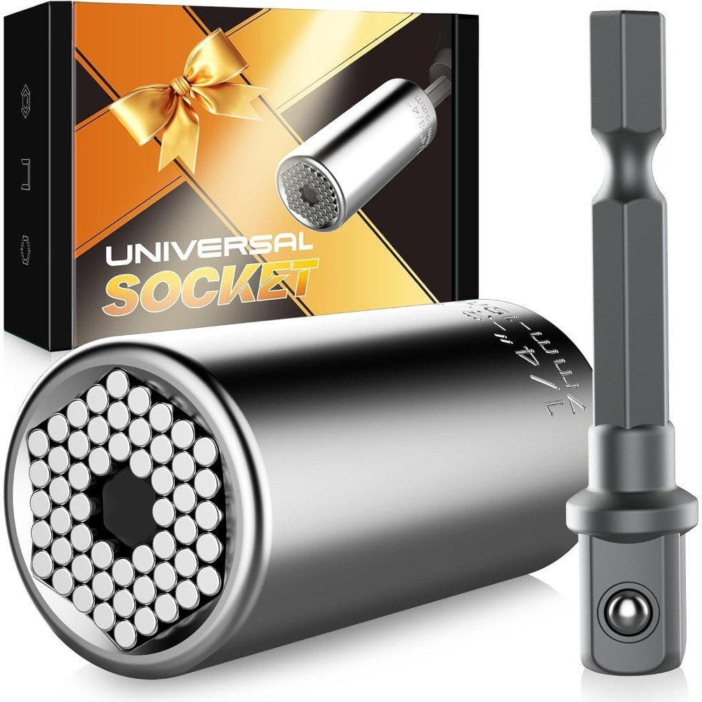 Universal Socket Tool Set 7mm-19mm with Drill Adapter Christmas Stocking