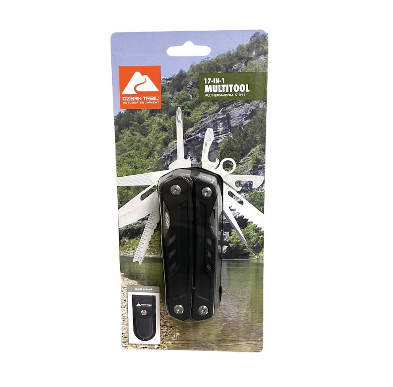 New Ozark Trail 17 IN 1 Multitool With Sheath, Black, Model 2119