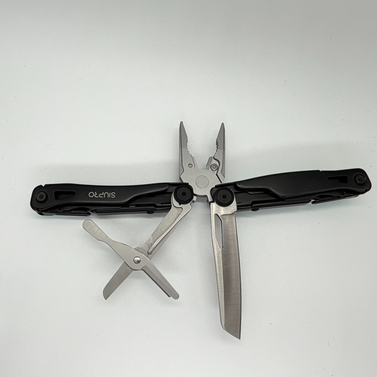 SIUPRO 18-in-1 Tactical Multi-Tool Black Stainless Steel Folding Pliers Sheath
