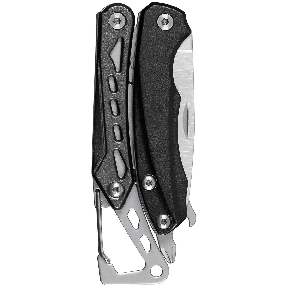 Mini Multifunction Tool with Carabiner Pliers Knife Saw Screwdriver EDC