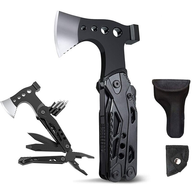Multi Function Purpose Axe Hammer Tool Knife Camping Hatchet Survival Outdoor