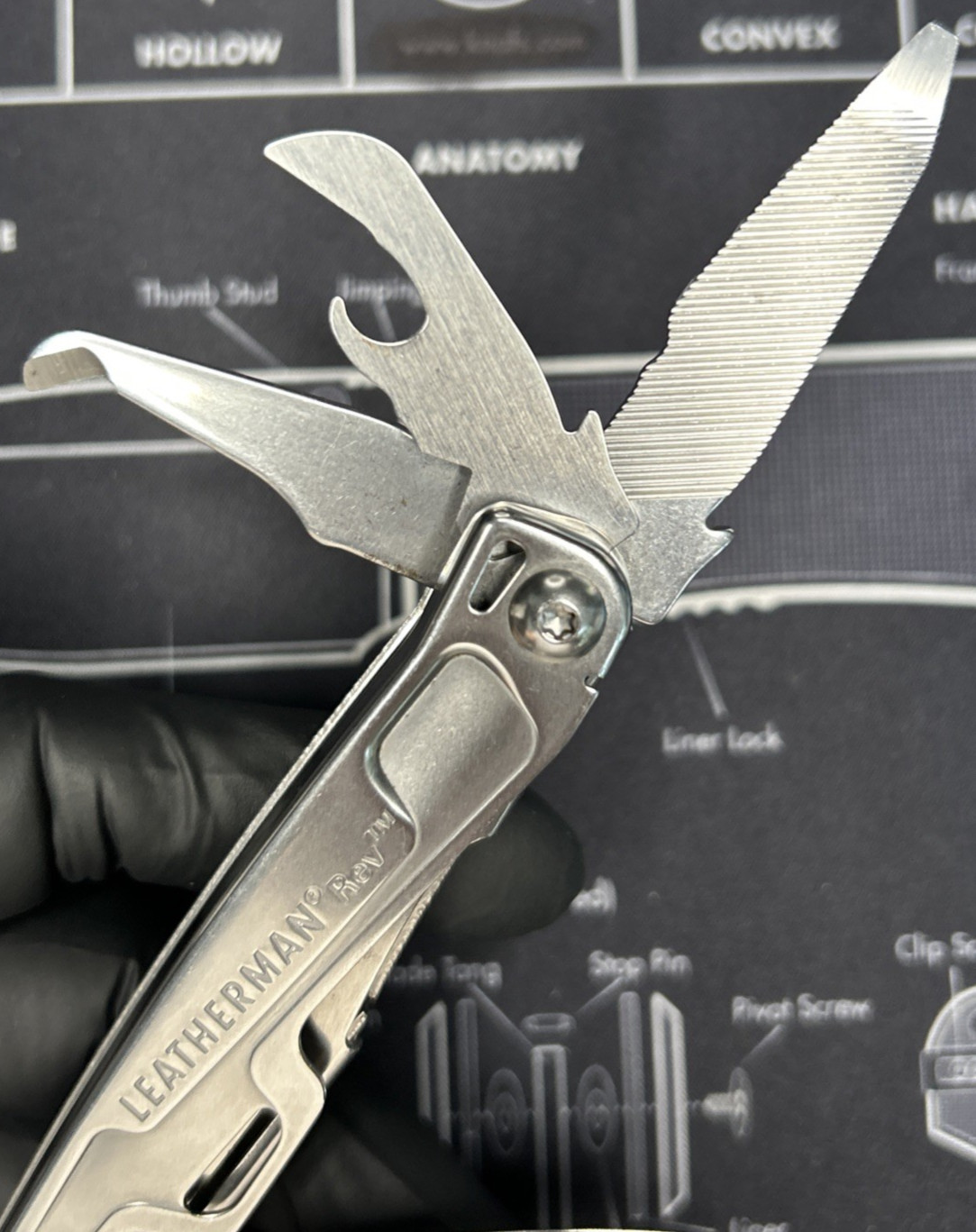 Leatherman Rev Folding Multi-Tool Knife Plier USED BOD 0120 Carry Clip VGUC