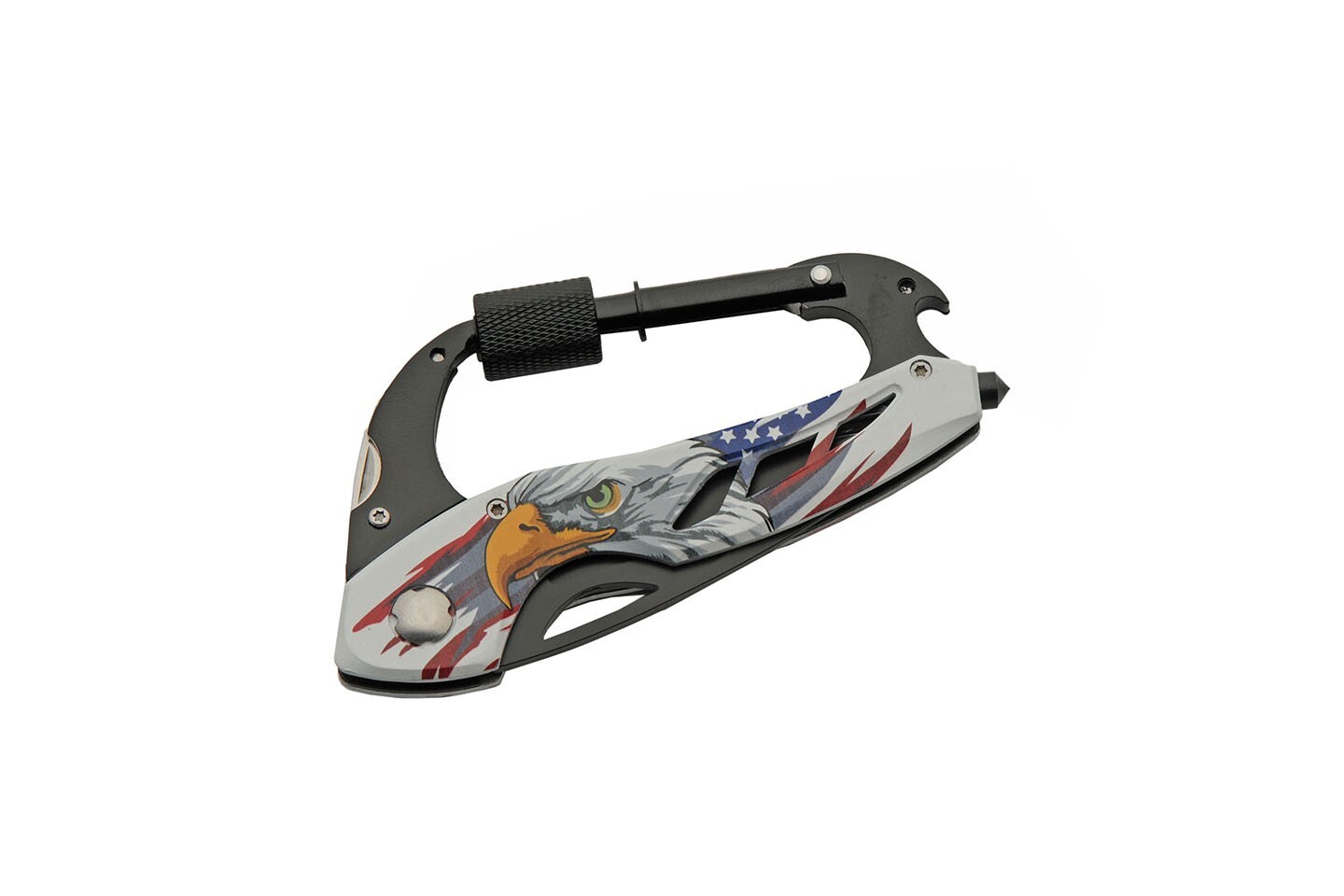 4.5″ Carabiner Multi Tool Knife Stainless Steel Blade (Pack of 12)
