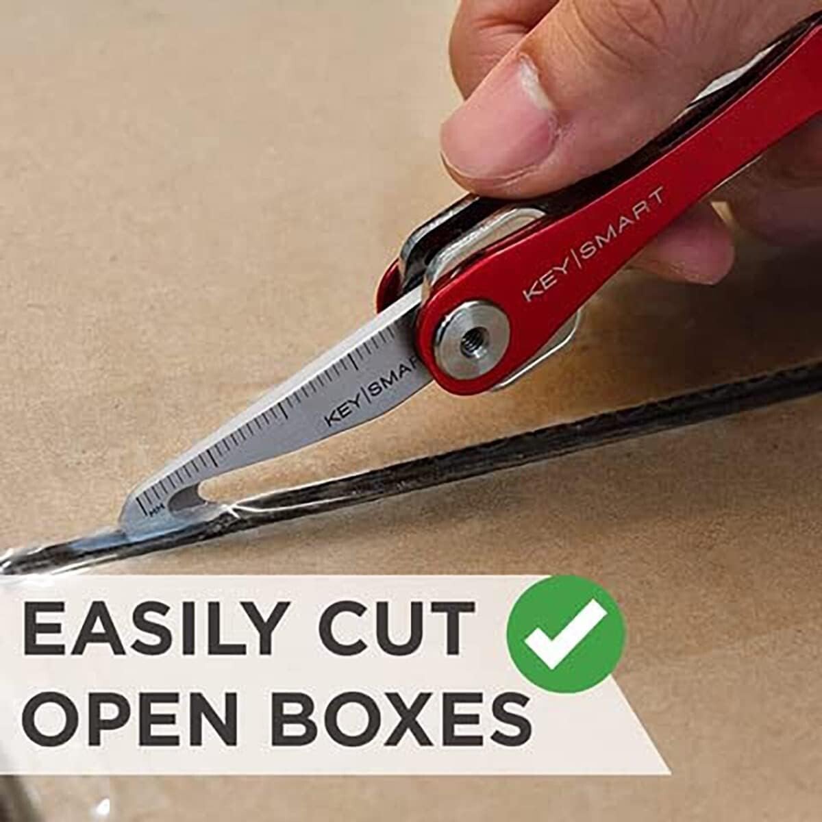 KeySmart MultiTool – 5-in-1 Multi-Purpose Keychain Tool with Box Opener Ruler…