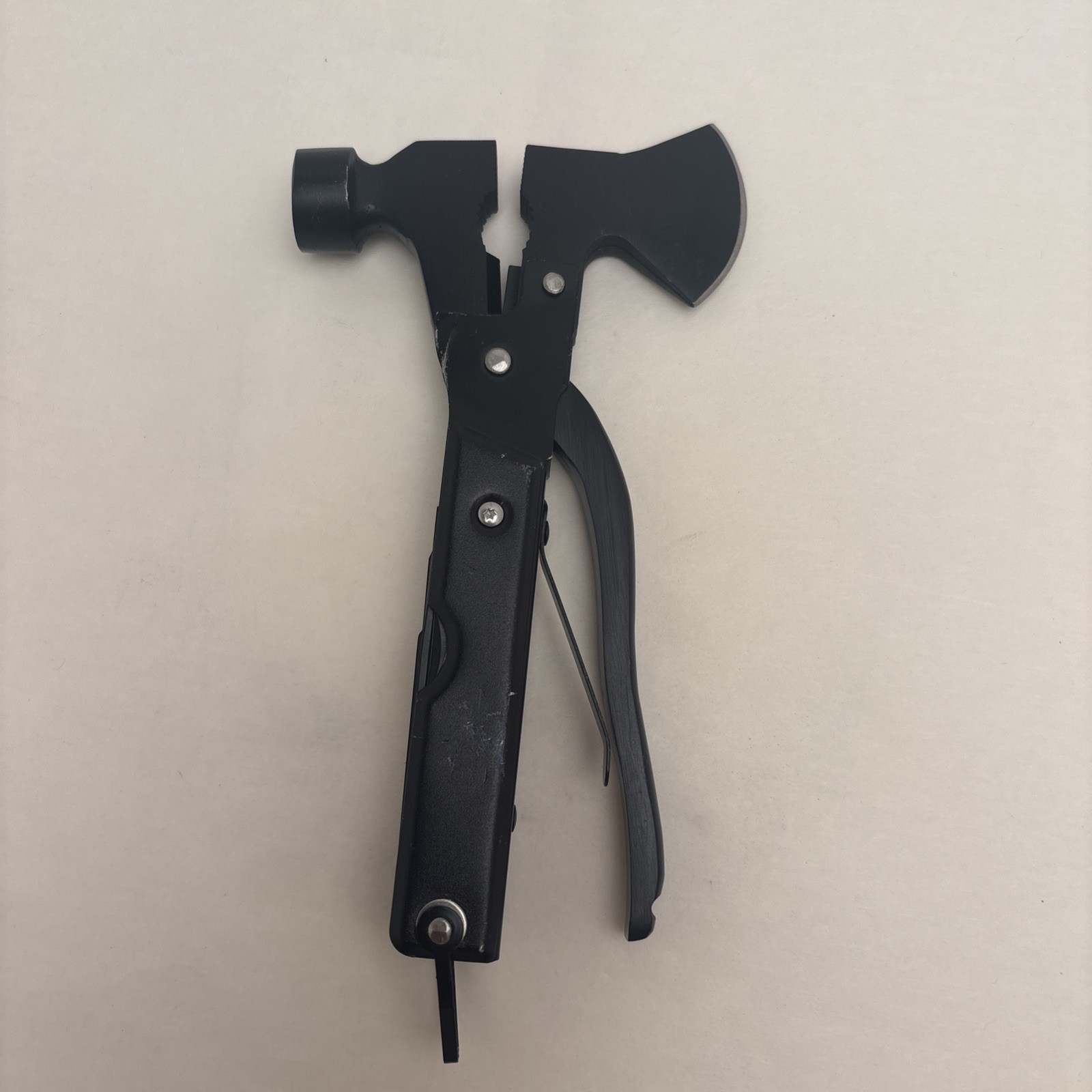Axe Style Folding Multi Tool Pliers Knife Saw Black Tactical Travel Work Camp