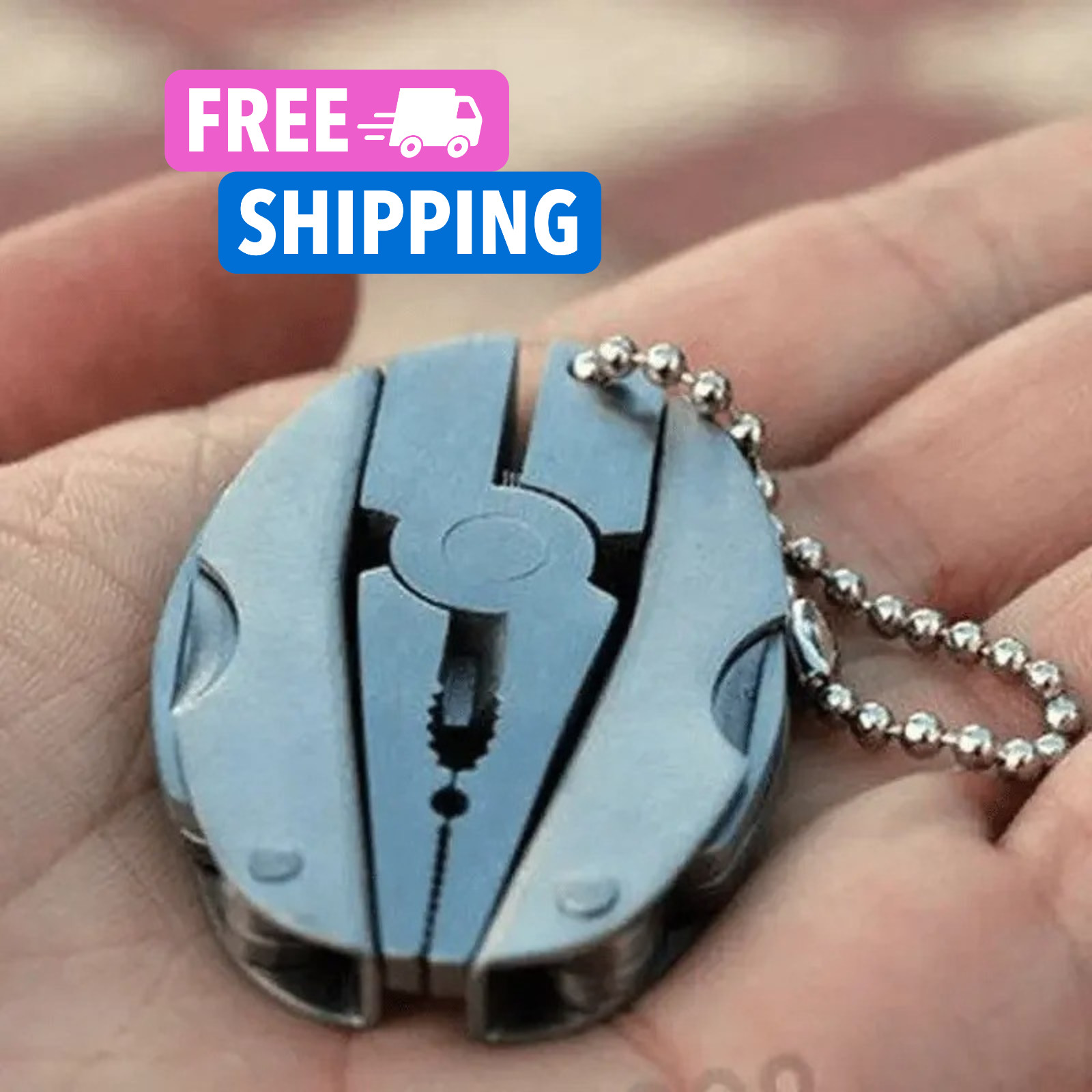 Portable Stainless steel Multi tool Pliers folding Pocket EDC camping keychain..