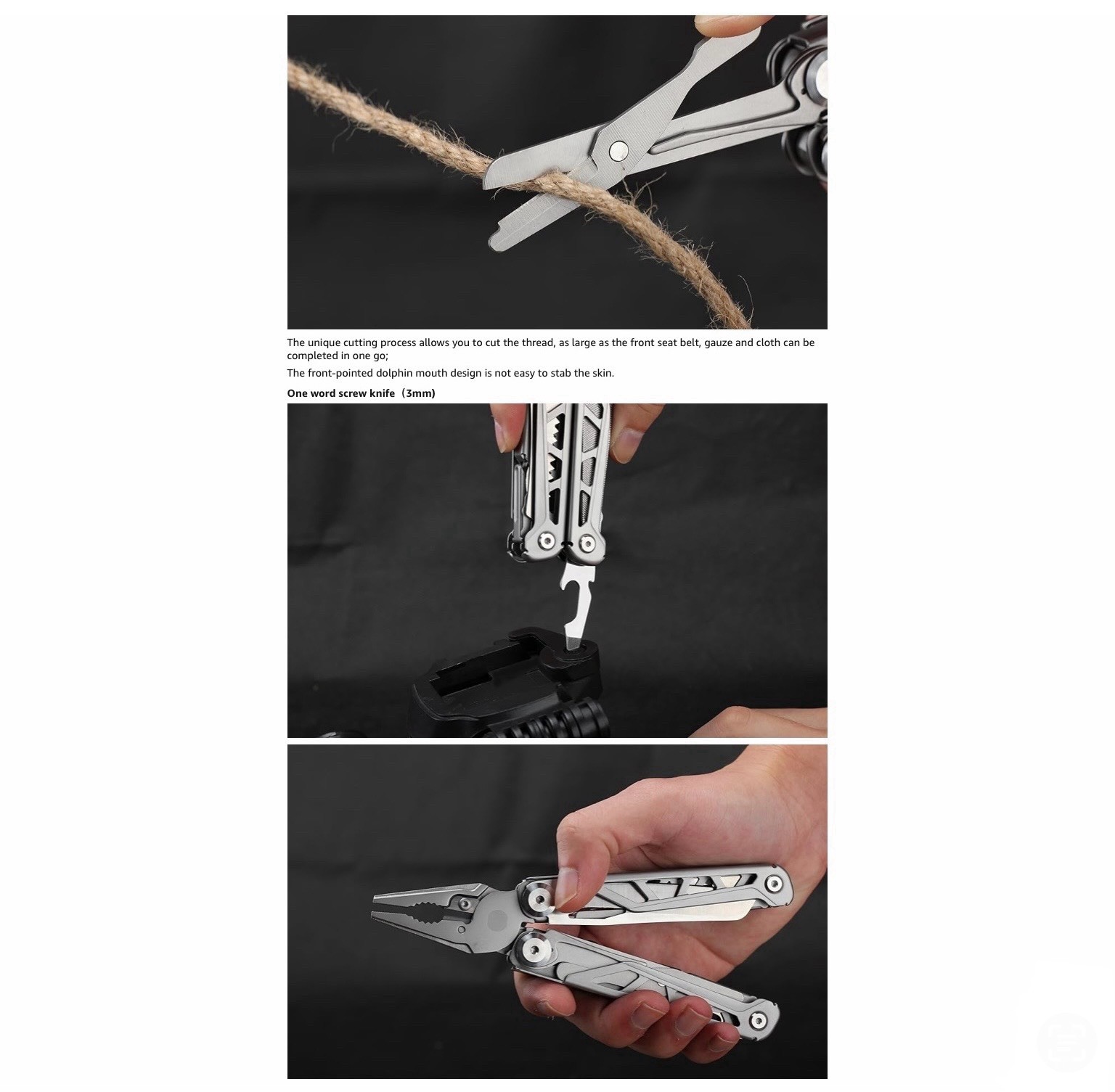 Waternest Multi Tool Tungsten/Stainless Steel 16 Tools Replaceable Pliers Teeth