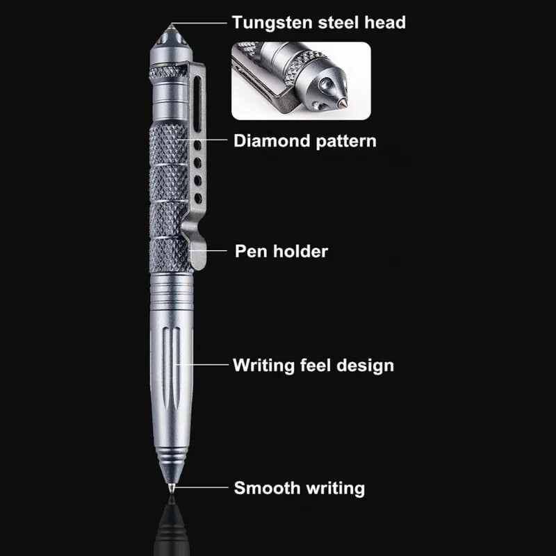 Military Tactical Pen – Multifunctional Aluminum Alloy Survival Tool for Outdoor