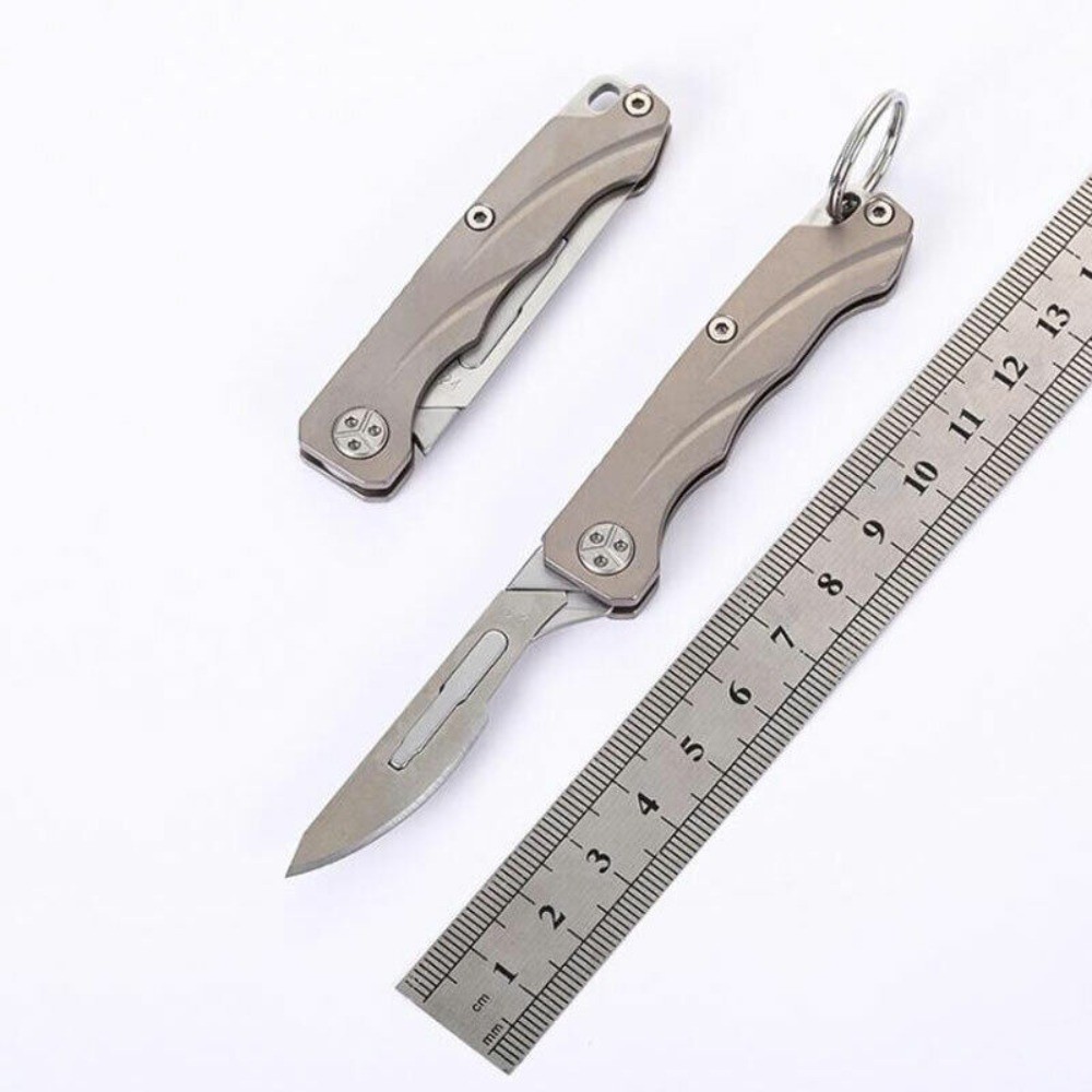 TC4 Titanium Utility Knife Scalpel Blade Pocket Folding Knife Outdoor Travel EDC