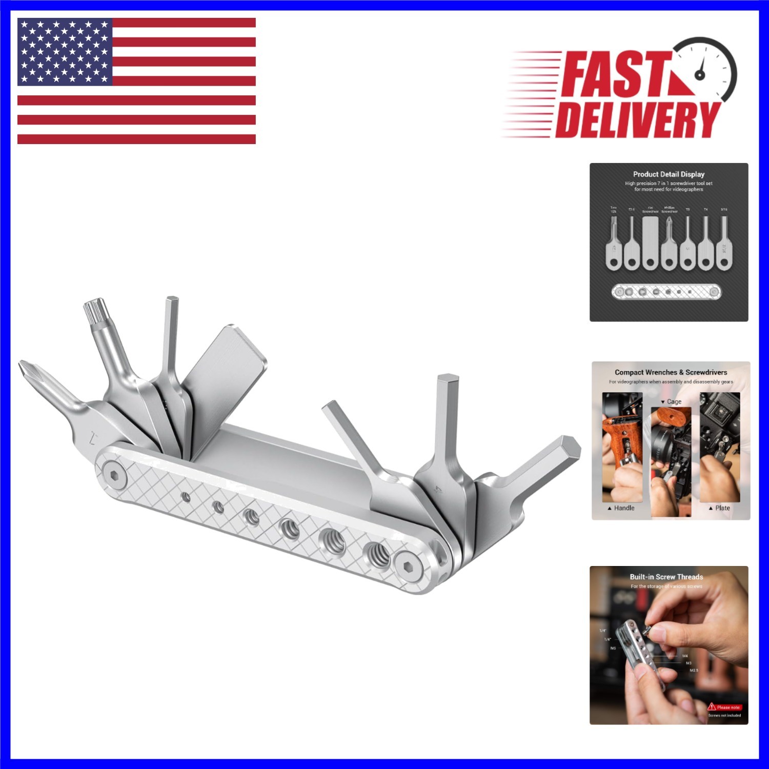 All-Metal Folding Tool Set with Screwdrivers – Perfect for Every DIY Project