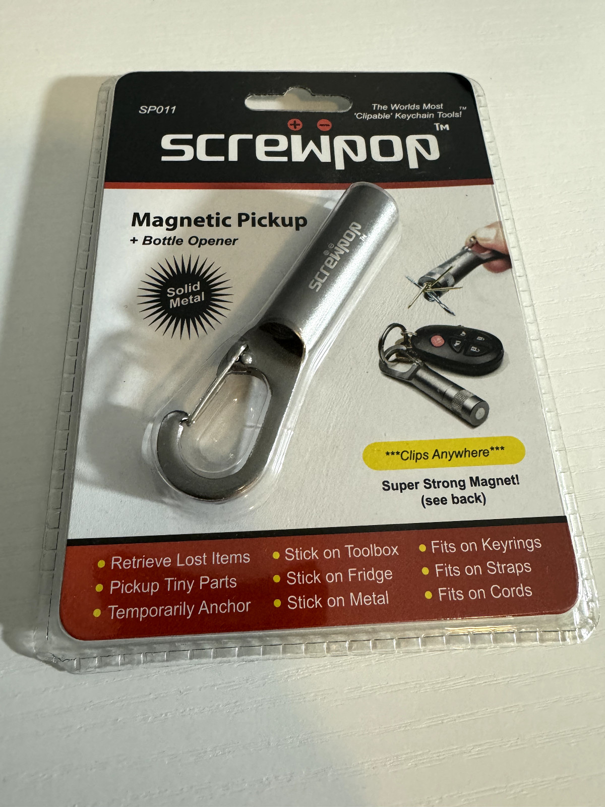 ScrewPop Magnetic Pickup and Bottle Opener Keychain Tool – New