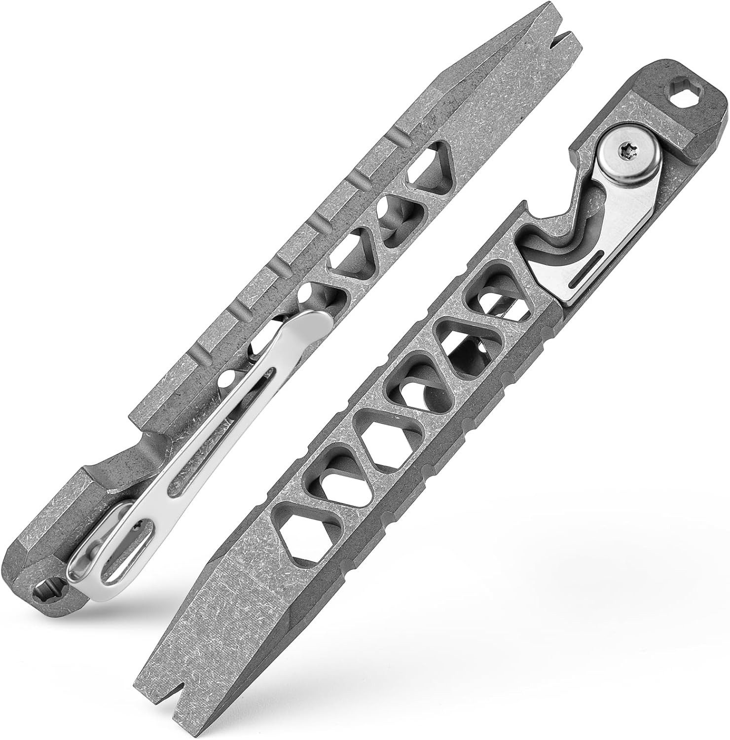 Titanium EDC Pry Bar, Keychain Pry Bar Multitool with Bottle Opener, Pocket Smal