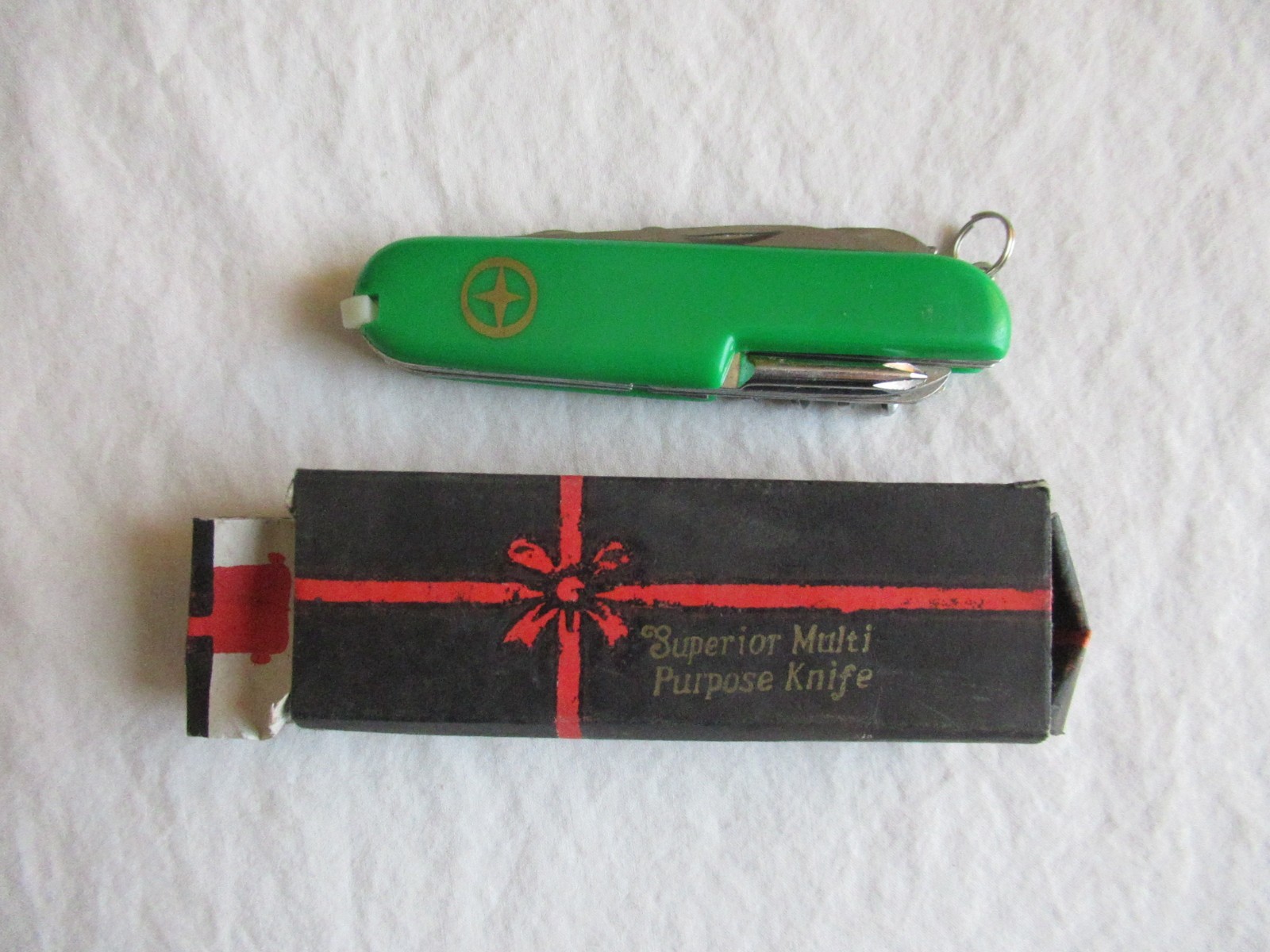 Vintage Superior Multi Purpose Knife Stainless Steel New in Box Green 12 Tools