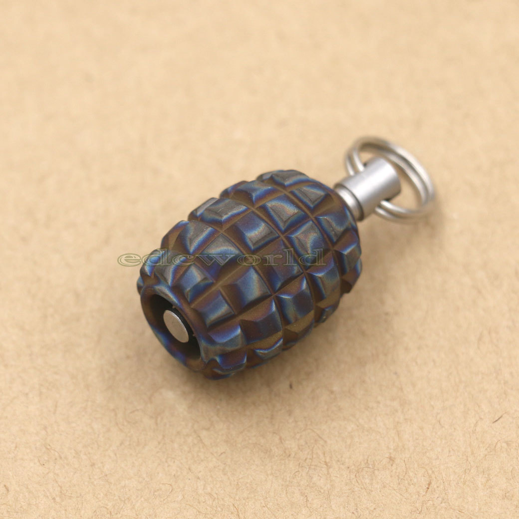 Titanium Alloy Parachute Cord Lanyard Knife Bead Key Chain Pendant DIY EDC Tool