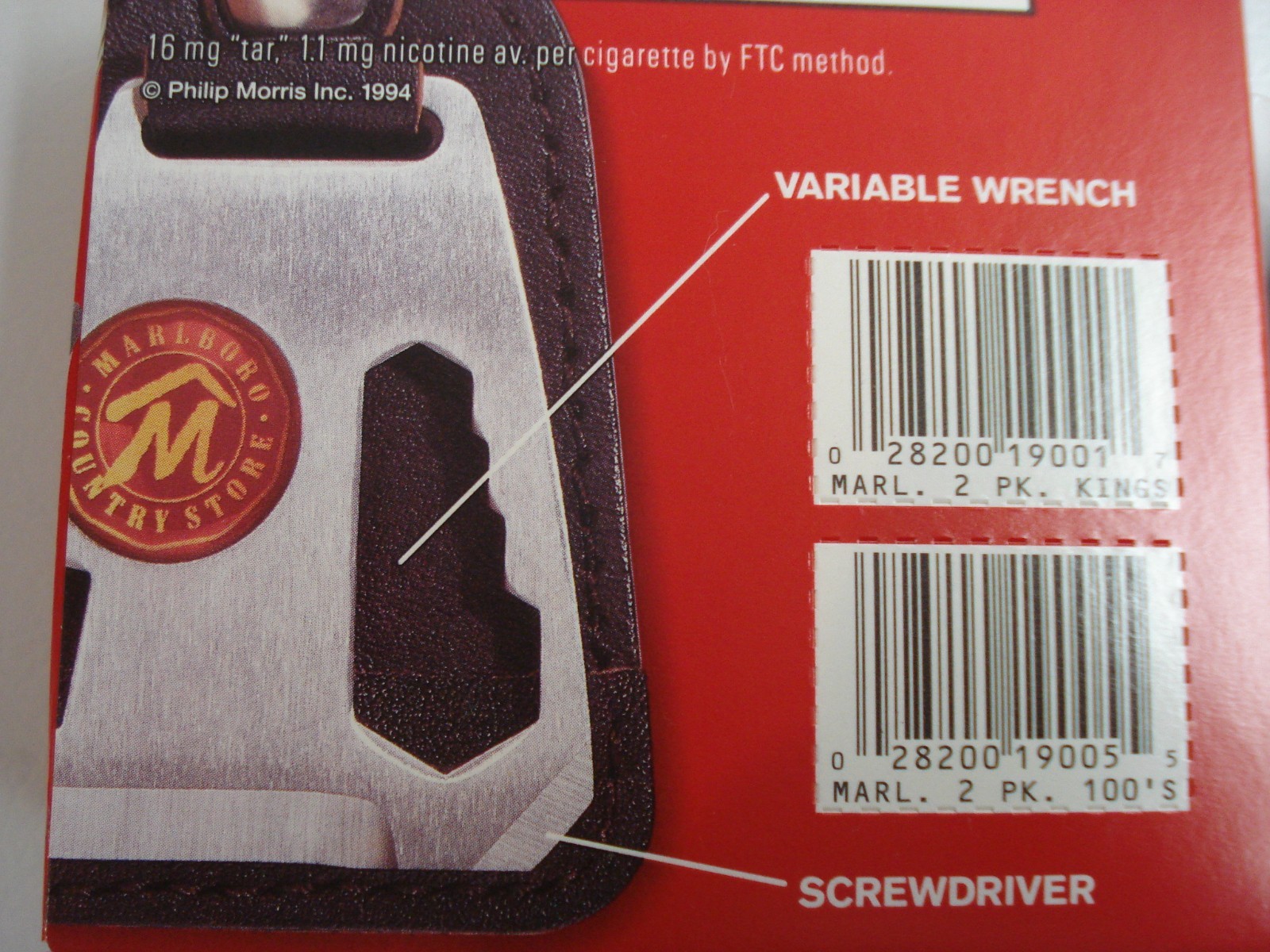 New 4-Tool LEATHER Keychain-MARLBORO-Wrench, Screwdriver, Knife, Bottle Opener