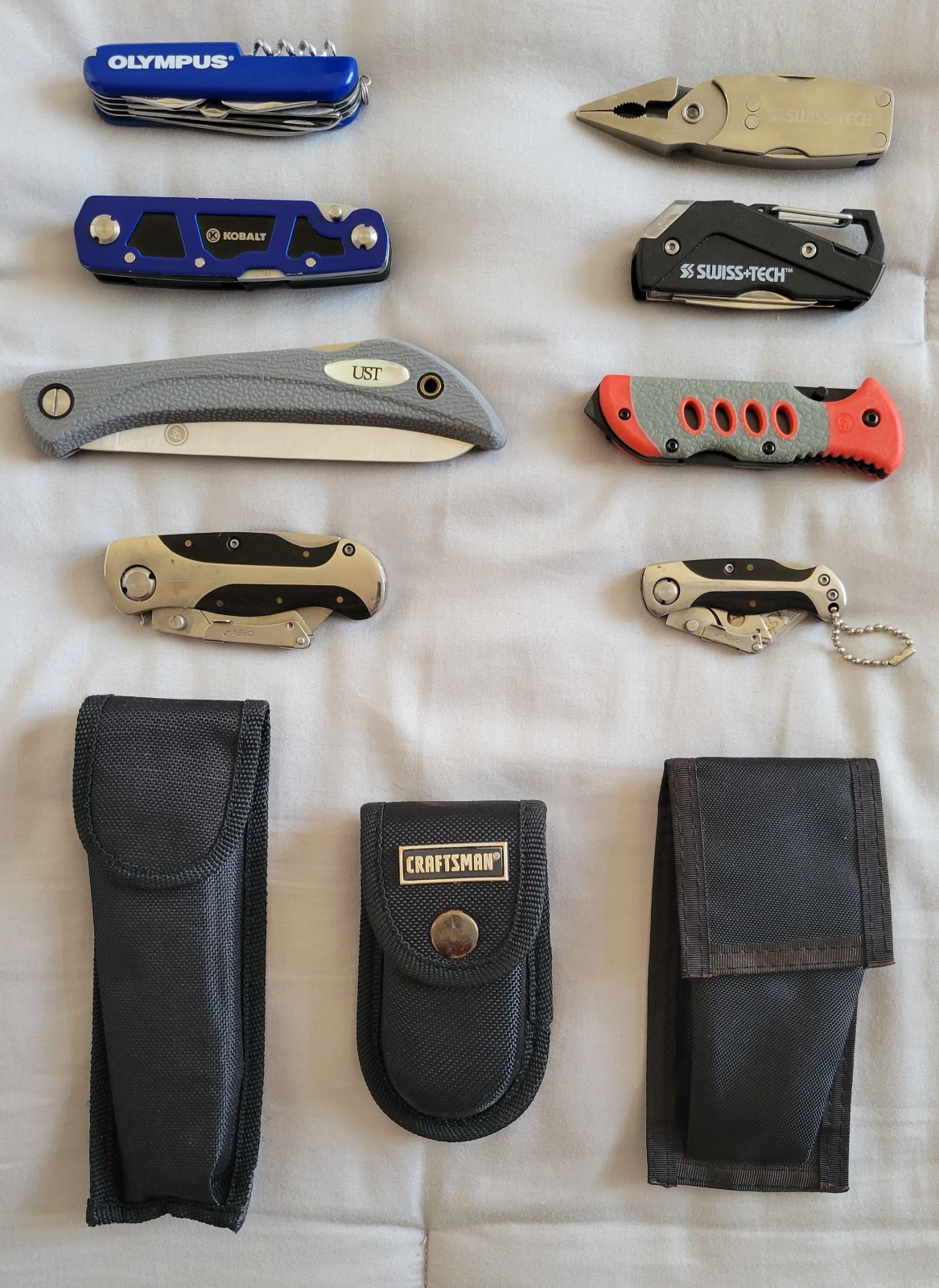 8x LOT Multi Tool & Utilty Blade Knife Tools UST, Swiss Tech, Craftsman, Kobalt