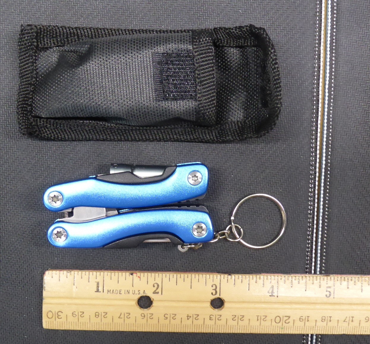 Mini Multi Tool w/ Led Light, Nylon Sheath, New Unused