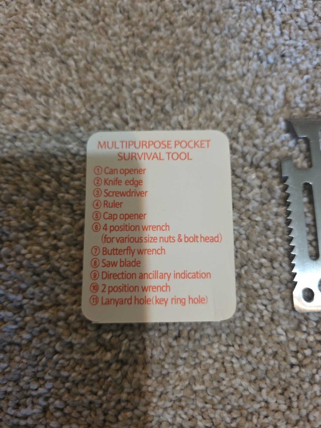 Multipurpose Pocket Survival Tool