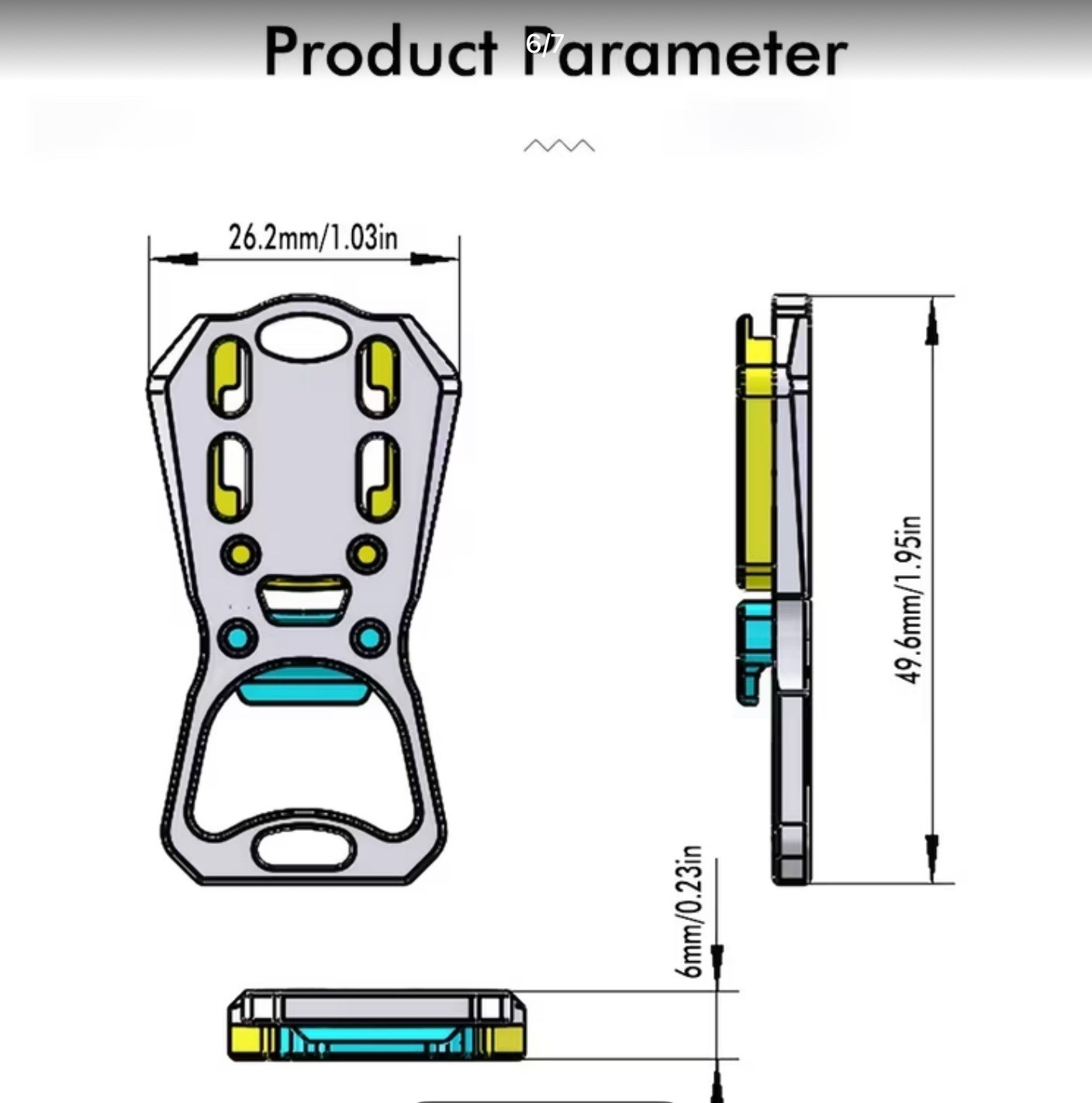 Titanium Alloy Bottle Opener Keychain Portable Multifunction Gadget EDC