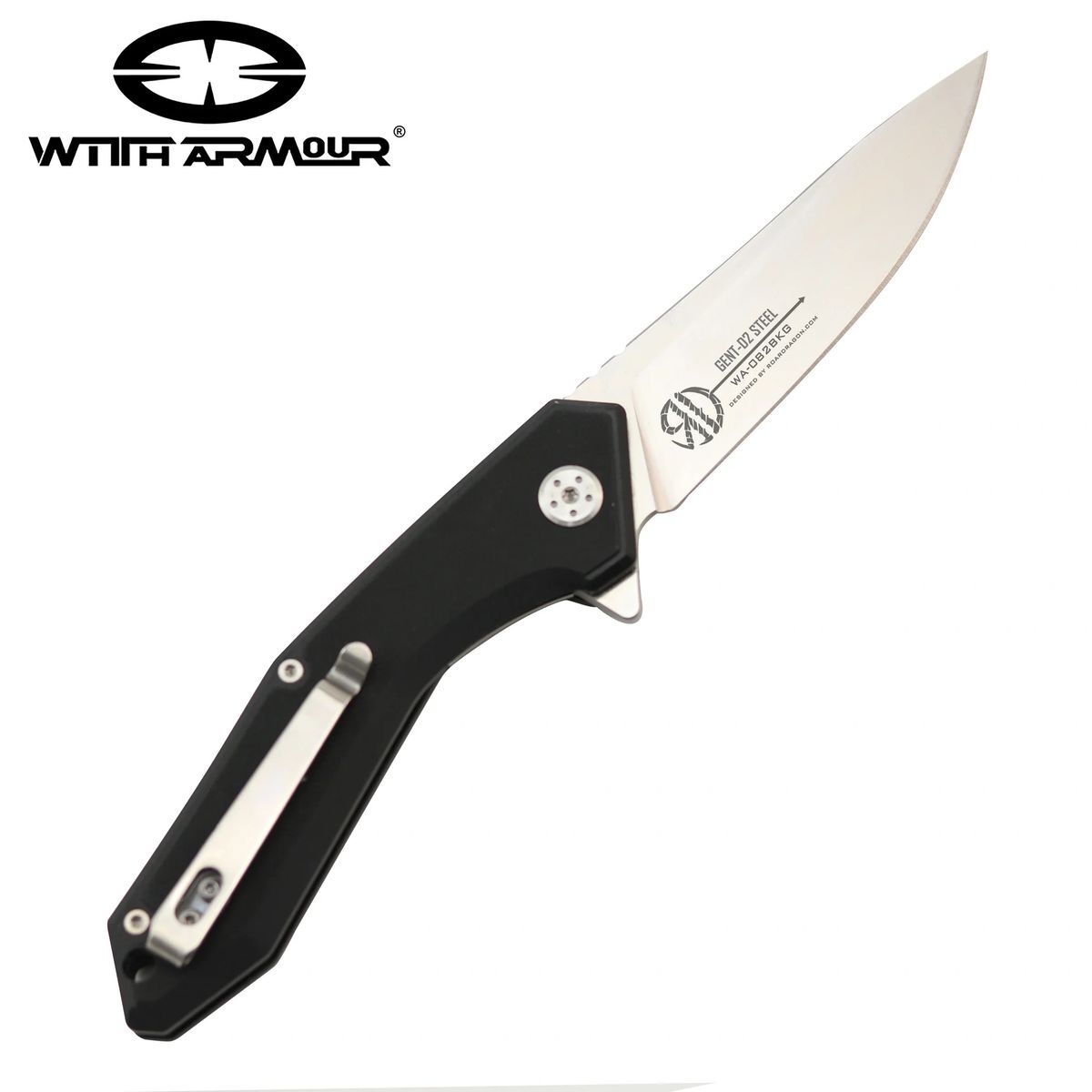 WithArmour WA-082CFG- Ball Bearing Pivot- 4.75″ Black Carbon Fiber pocket knife