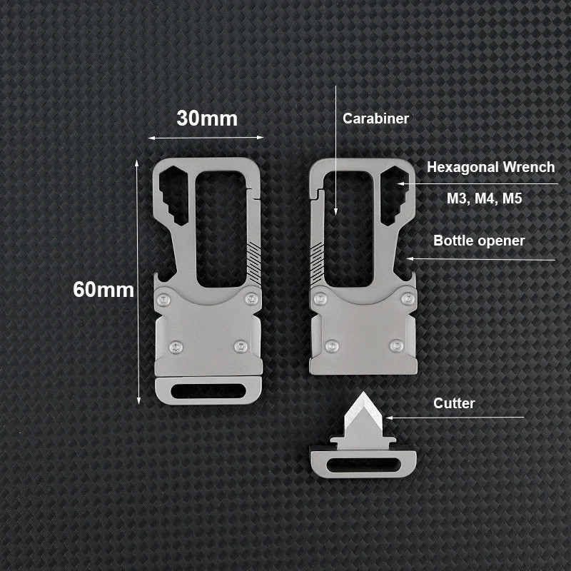 EDC Titanium Alloy Key Chain Carabiner Opener Wrench Outdoor Multi Tools