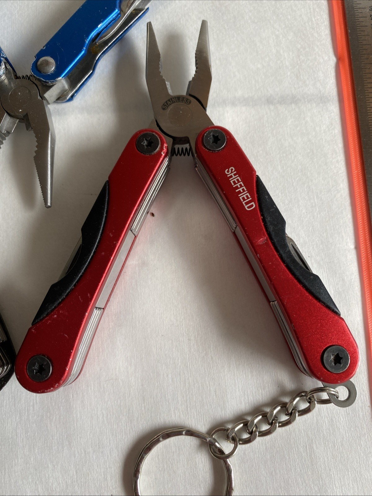 Lot Of 5 Mini Multitools Danco Coleman Sheffield Black Red Blue Camp Fish Hunt