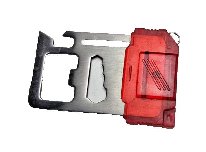 CSK Proshop Credit Card Size Multi Survival Tool 11 in 1 Red Safety Hard Case