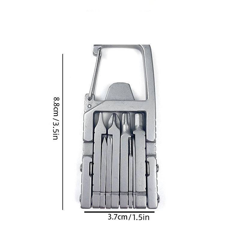 13-in-1 Multitool Keychain, Stainless Steel EDC Pocket Tool with Screwdrivers