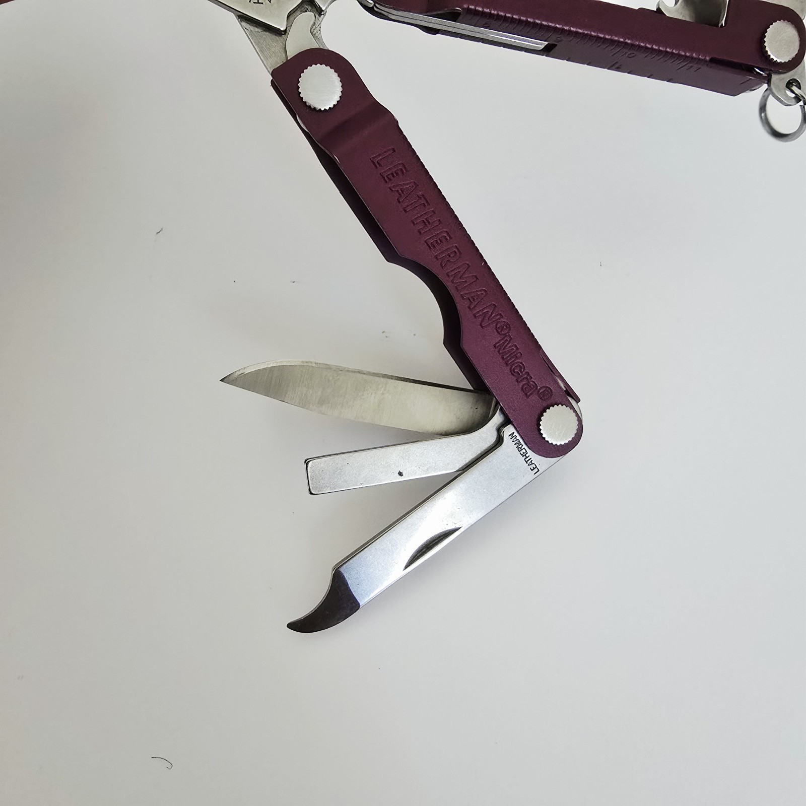 Leatherman Micra Multi-Tool Knife Scissors Key Ring Cherry Red