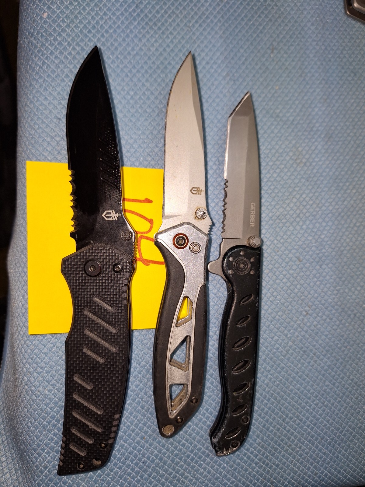 3 Gerber Pocket Knives AIRPORT CONFISCATION Loc 104