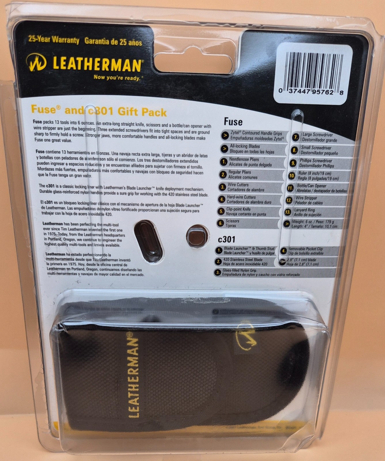 Leatherman FUSE Multi-tool & C301 Knife Combo – RARE OD GREEN Knife NOS