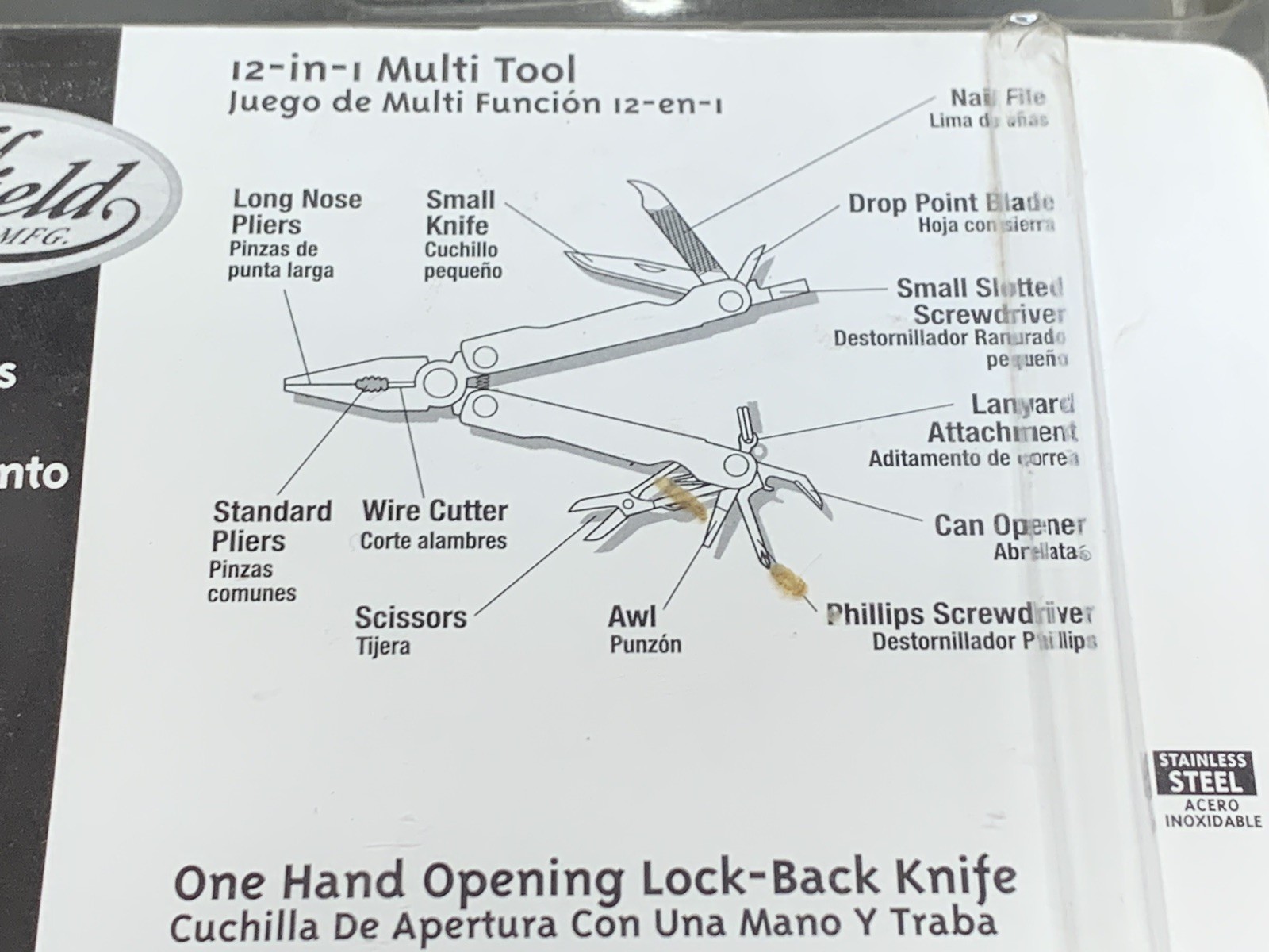 NEW! SHEFFIELD 2pc Multi 12 In 1 Tool Set & Folding Locking Knife w/Case
