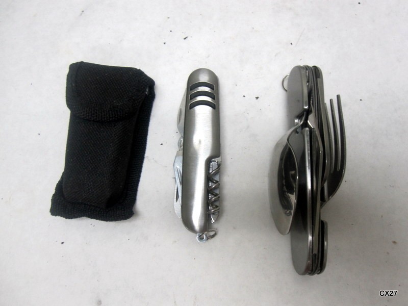 3 Pcs Camping Set Pocket Knife, Tools, Cutlery Multi Tool Blade Stainless Steel
