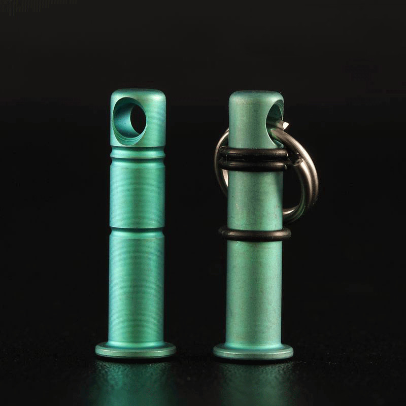Titanium Lanyard Bead Bolt Holder Keychain Necklace Pendant DIY with Split Ring
