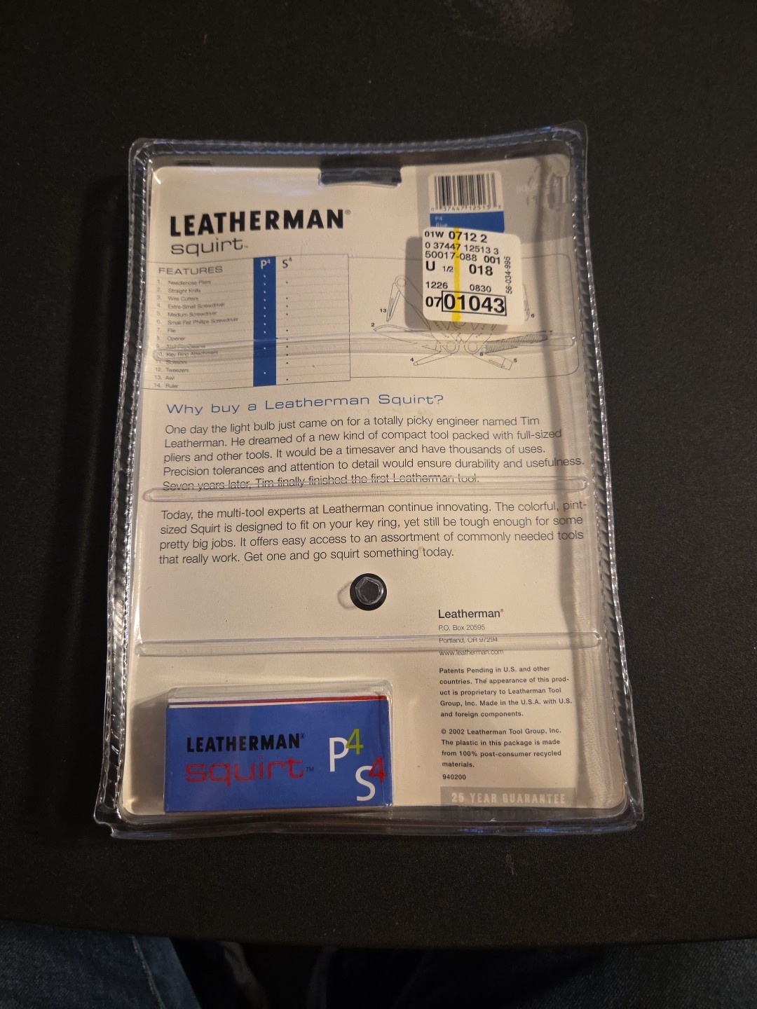 Nos Leatherman Squirt P4 Multi-Tool Blue