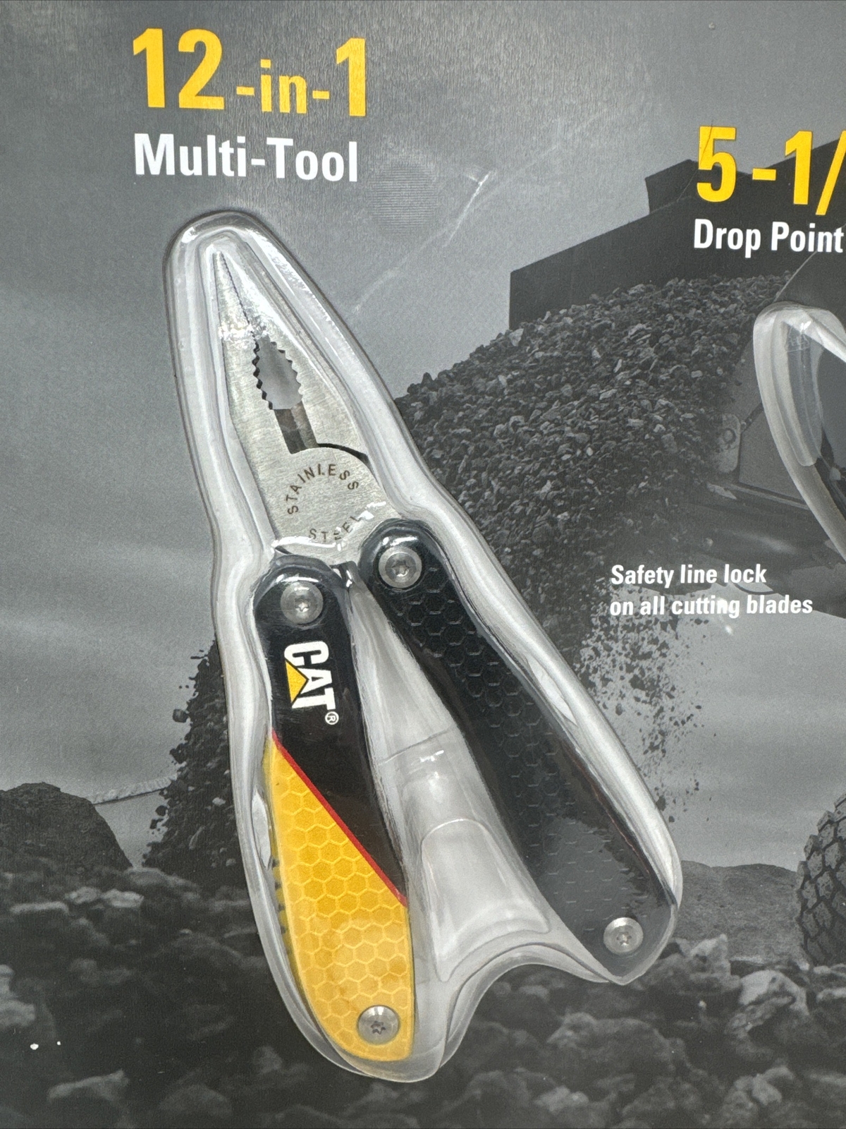 CAT, Multi-Tool, Knife & Flashlight Utility Compact Set | Camping Sports