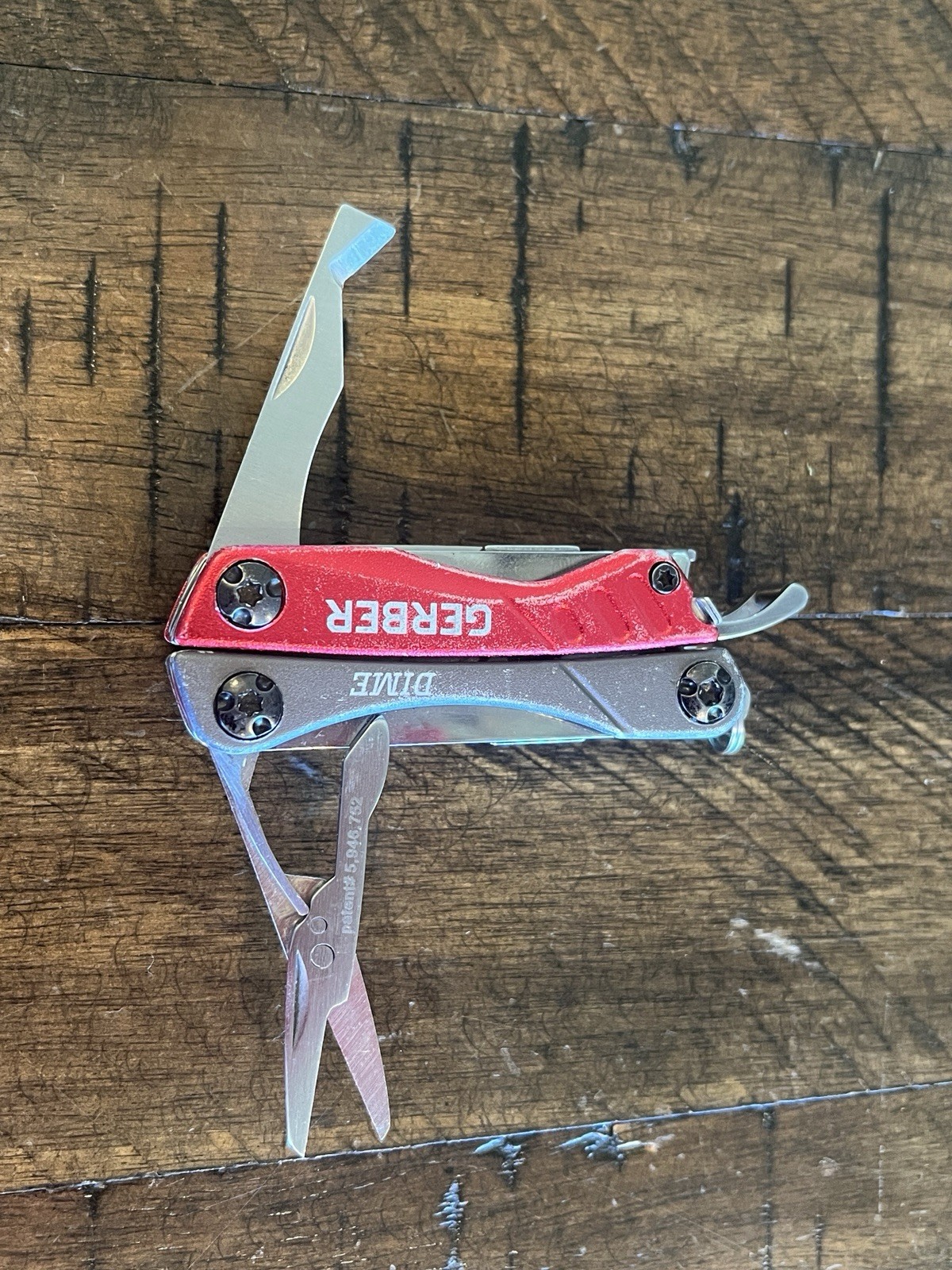 Used Gerber Dime Mini Multi-tool – Red And Silver – Good Condition