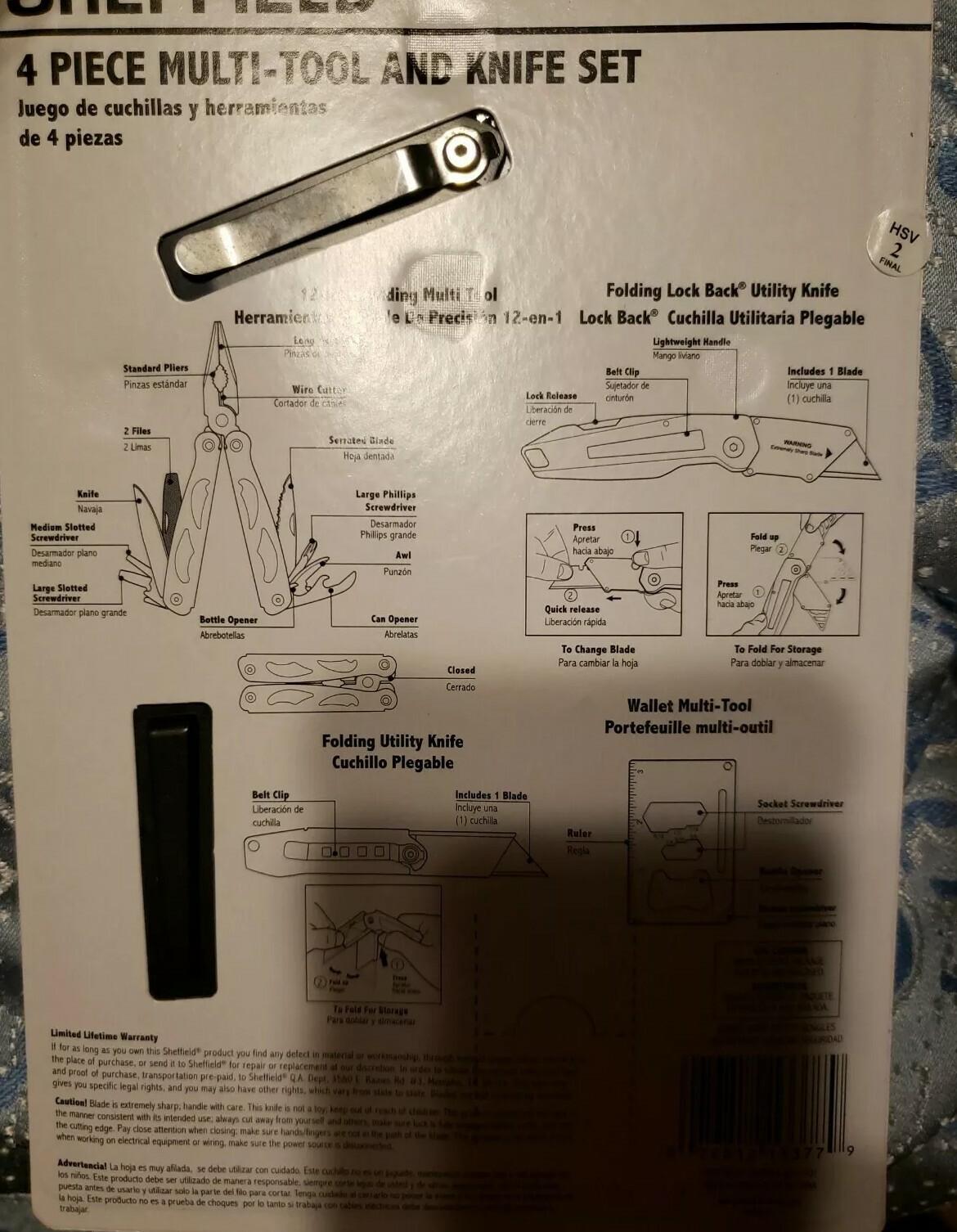 Sheffield 4 Piece Multi-Tool and Razor Knife Set Blades Included NEW