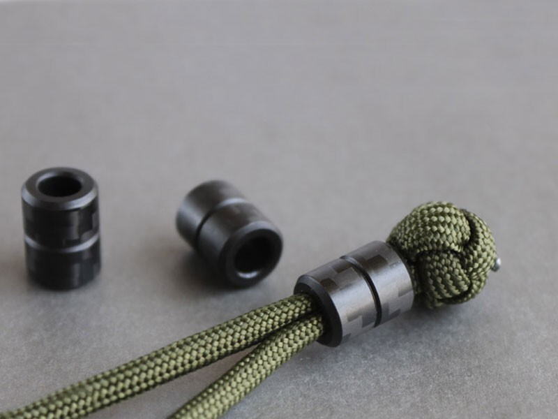 Carbon Fiber Parachute Cord DIY Pendant Lanyard Bead Keychain Necklace EDC