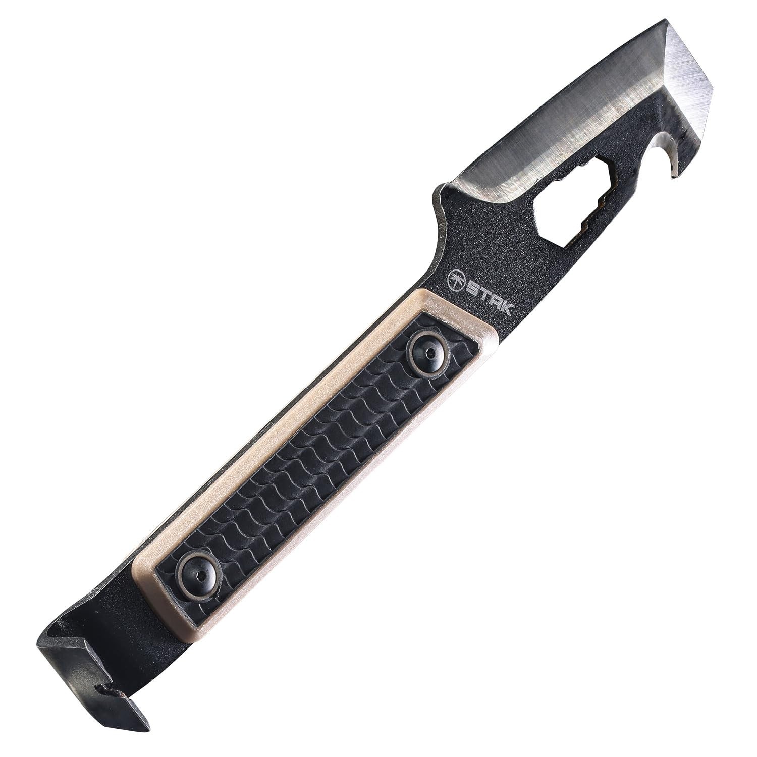 10″ EDC Pry Bar Multitool, 420 Stainless Steel, Nail Puller, Ripper Hook, Wrench