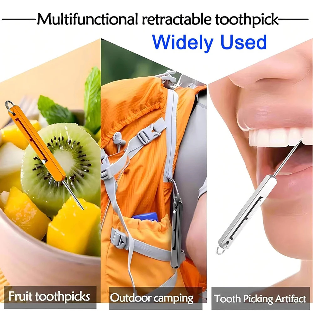 Portable Titanium Toothpicks Pocket Toothpick Metal Toothpick Holder Outdoor Pic