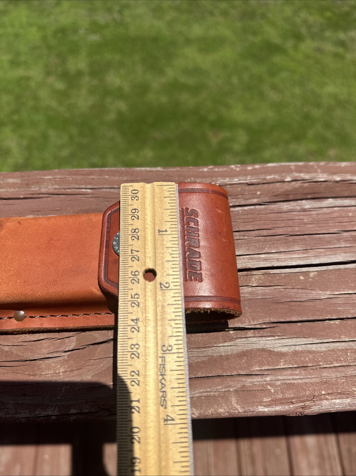 Vintage Schrade Brown Leather Belt Sheath Pouch w/ Snap Closure for Tool Carry