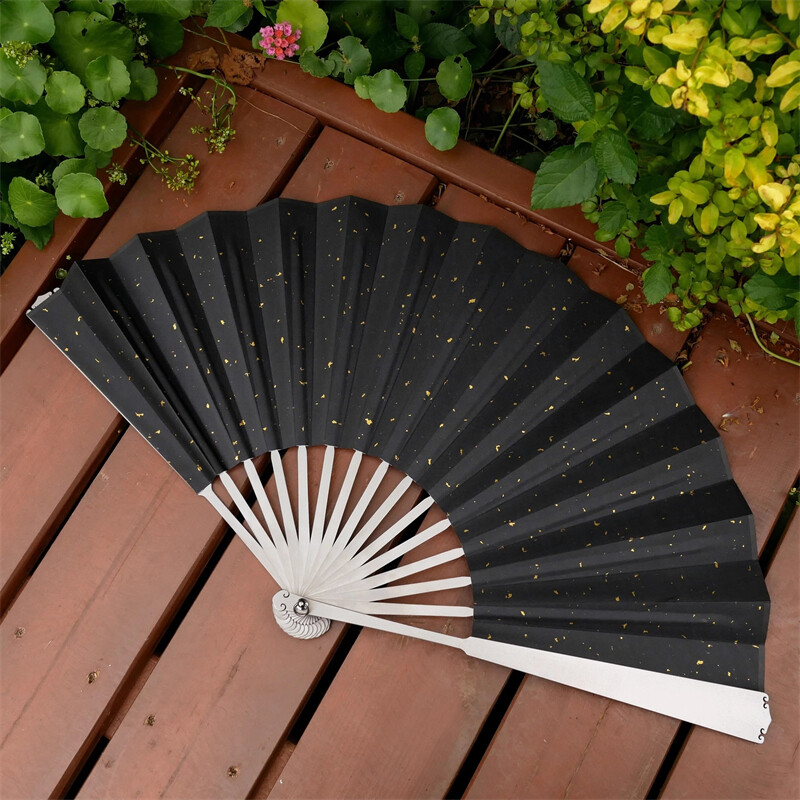 Titanium Alloy Folding Fan Martial Arts Kung Fu Tai Ji Auspicious Clouds