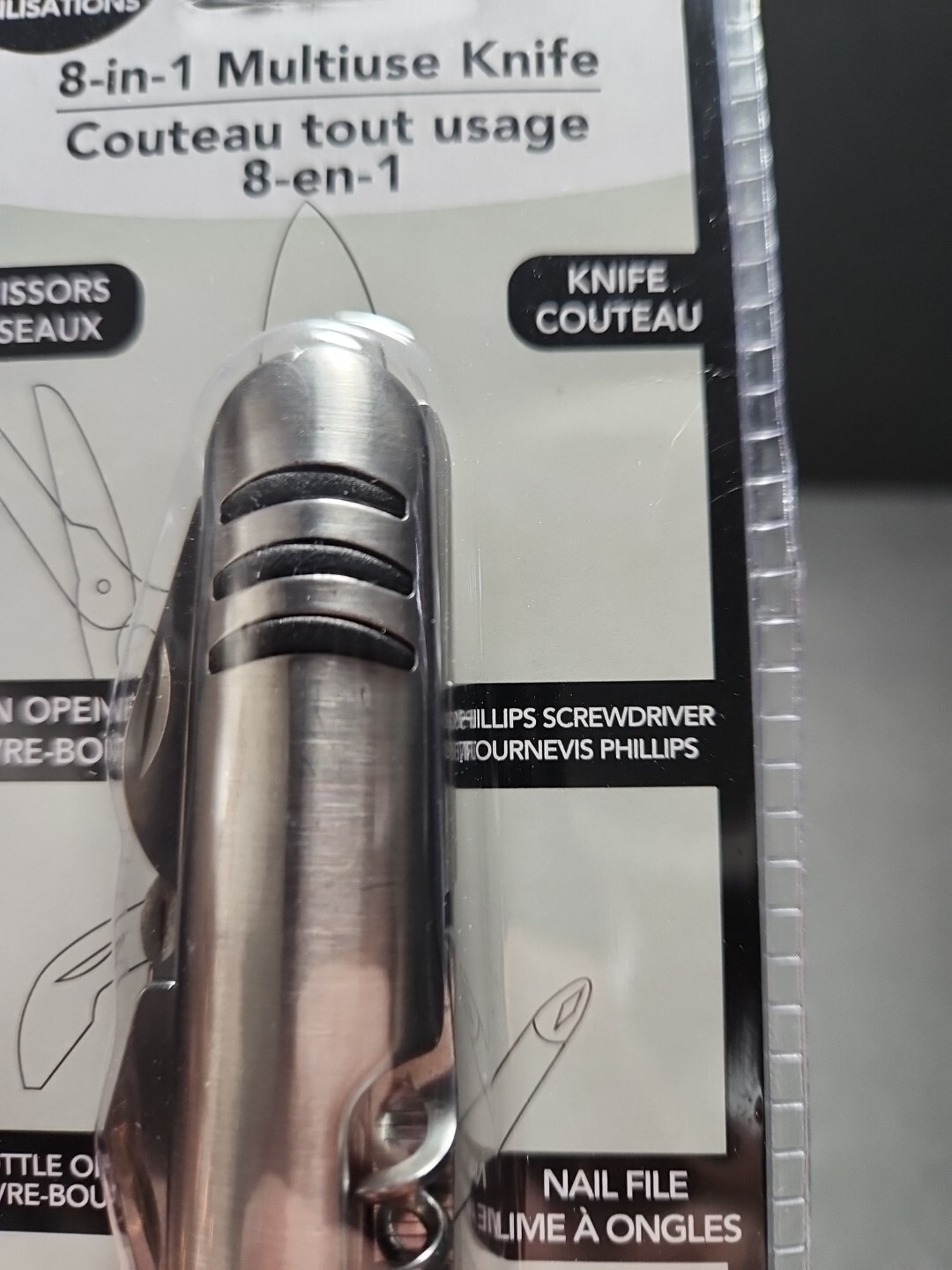 8-in-1 Multiuse Pocket Knife Utility Hand Tool 3.5in Long