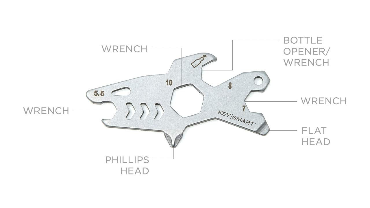KeySmart AllTul Shark – 4-in-1 Everyday Carry Multi-Purpose Keychain Multitoo…