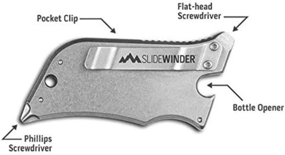 Versatile SlideWinder Multitool Knife with Standard Razor Blade & Pocket Clip