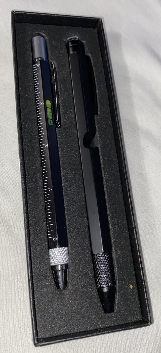 2 Pcs 9 In-1 Multitool Pen Set Black, Open Box